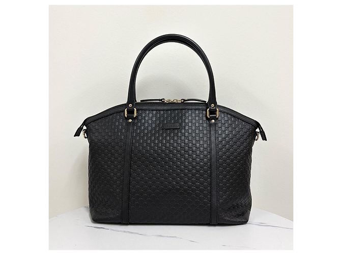 Gucci Borsa Tote in pelle Microshima Borsa a tracolla Nero - vista 7