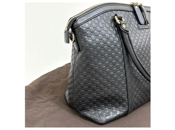 Gucci Borsa Tote in pelle Microshima Borsa a tracolla Nero - vista 8