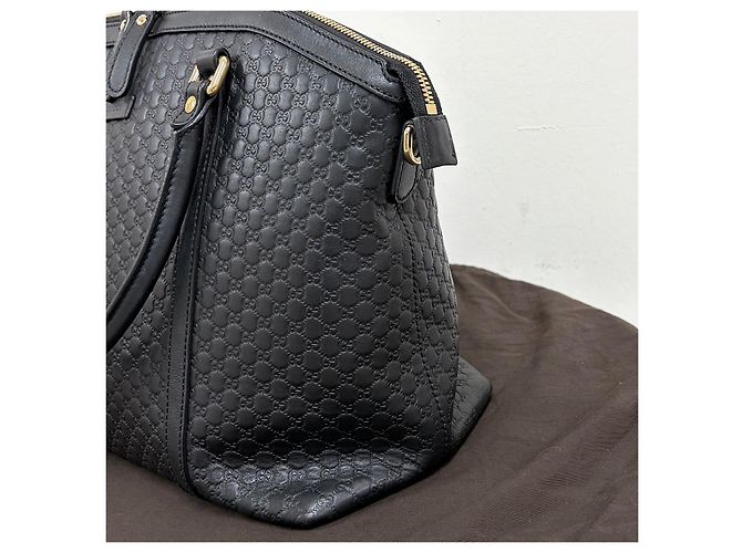 Gucci Borsa Tote in pelle Microshima Borsa a tracolla Nero - vista 9