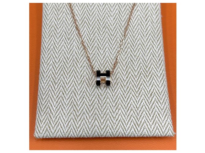 Hermès Colar Mini Pop Preto/Rose Gold - vista 3