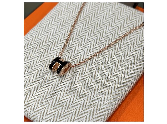 Hermès Colar Mini Pop Preto/Rose Gold - vista 4