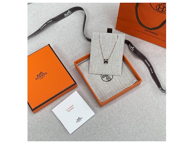 Hermès Colar Mini Pop Preto/Rose Gold - vista 7