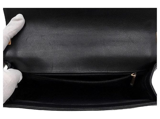 Chanel Borsa a tracolla Boy Large Flap in pelle d'agnello nera con catena dorata Crossbody - vista 5
