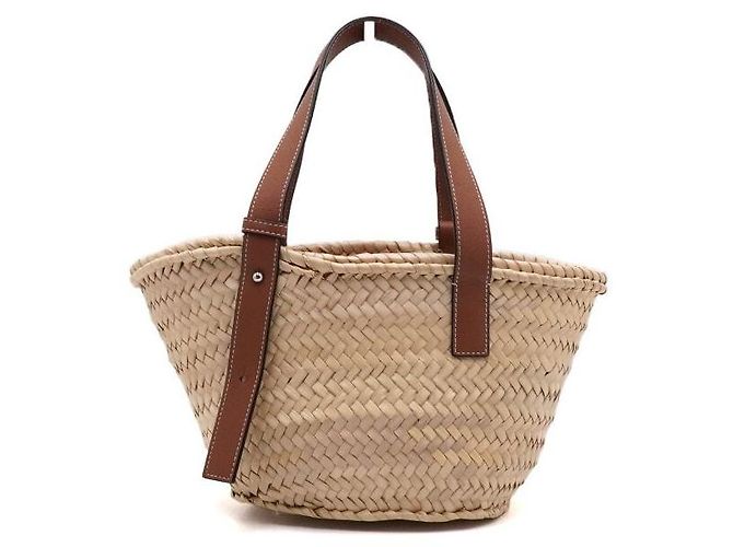 Loewe Piccola borsa tote in rattan e rafia marrone - vista 4