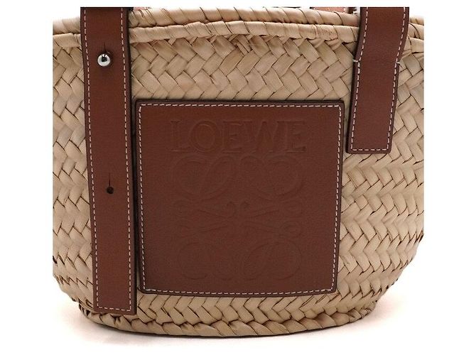 Loewe Piccola borsa tote in rattan e rafia marrone - vista 8