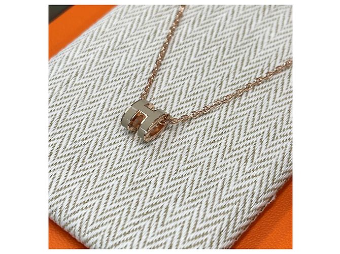 Hermès Collar Mini Pop Maronglaze/Rose Gold Rosa - vista 4