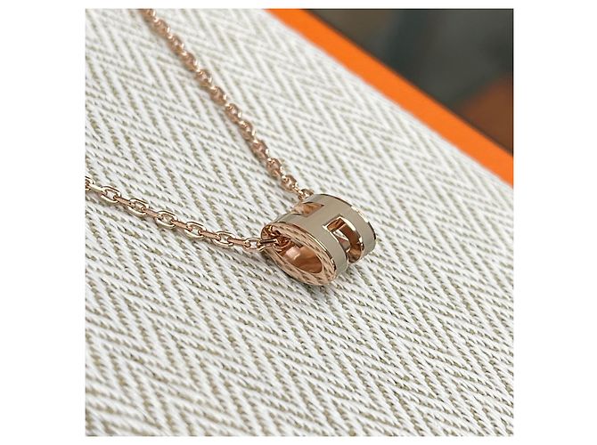 Hermès Collar Mini Pop Maronglaze/Rose Gold Rosa - vista 5
