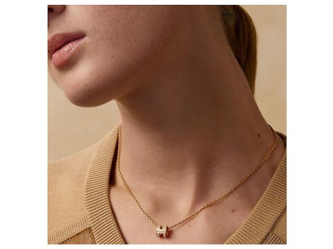 Hermès Collar Mini Pop Maronglaze/Rose Gold Rosa - vista 9