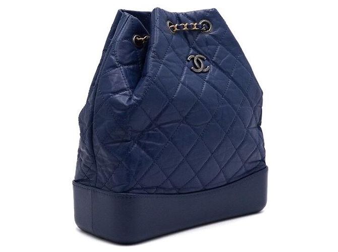 Chanel Zaino Gabrielle Medium in vitello blu scuro - vista 3
