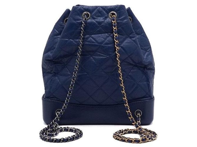 Chanel Zaino Gabrielle Medium in vitello blu scuro - vista 4