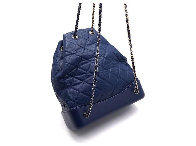 Chanel Zaino Gabrielle Medium in vitello blu scuro - vista 9