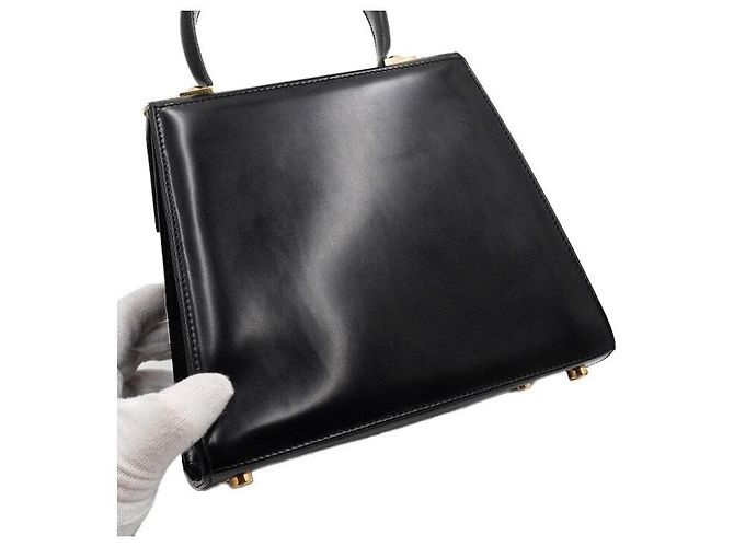Salvatore Ferragamo Black Gancini Iconic Top Handle Small Kelly Bag - Ansicht 10