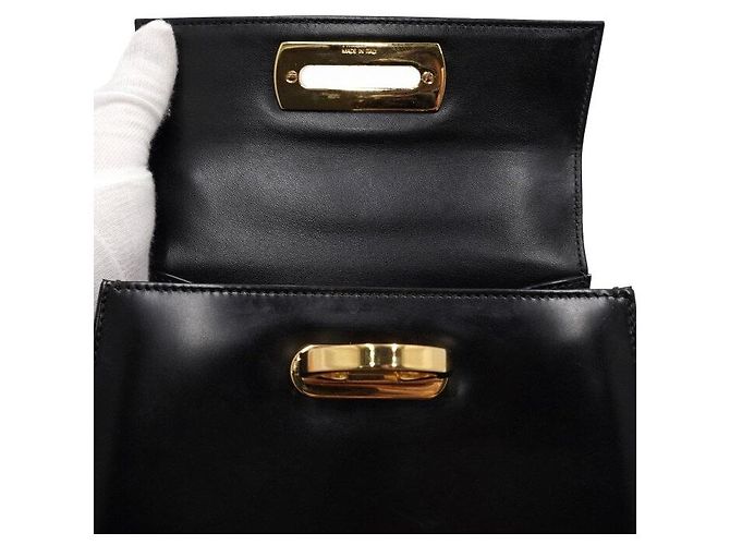 Salvatore Ferragamo Black Gancini Iconic Top Handle Small Kelly Bag - Ansicht 6