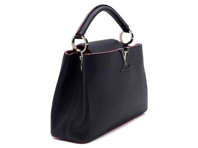 Louis Vuitton Borsa Tote Capucines BB in pelle Taurillon Dark Navy Blu - vista 3