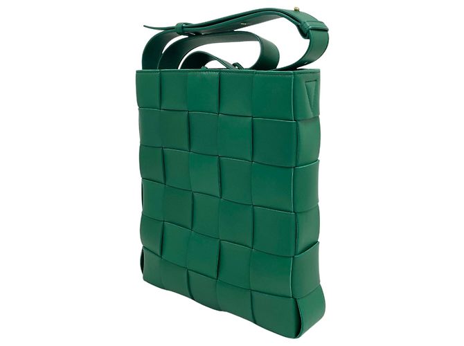 Bottega Veneta Borsa a tracolla Intrecciato Cassette Messenger Verde - vista 3