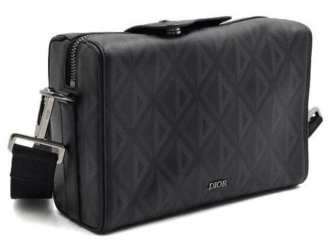 Dior Borsa a tracolla e crossbody Ringo da uomo in canvas CD Diamond nero - vista 3