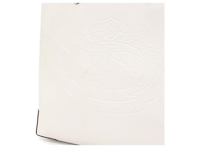 Burberry Borsa Tote e Borsa a Tracolla con Logo Stemma Ricamato Bianco - vista 8