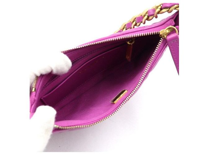 Chanel Borsa a tracolla hobo da donna in pelle di agnello viola con catena CC dorata Porpora - vista 5