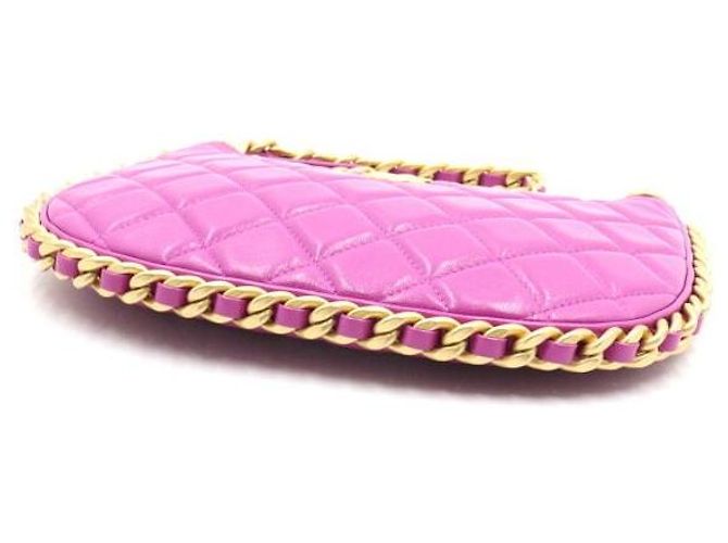 Chanel Borsa a tracolla hobo da donna in pelle di agnello viola con catena CC dorata Porpora - vista 6
