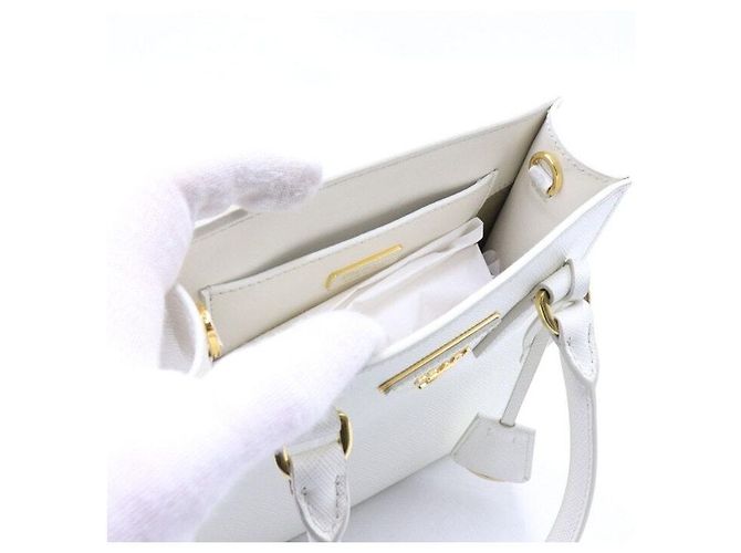 Prada Borsa Tote in pelle Saffiano con logo dorato - vista 5