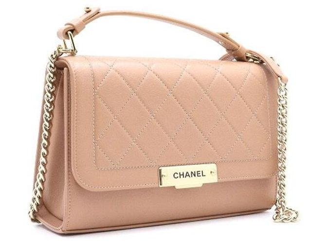 Chanel Borsa a spalla e borsa a tracolla Medium Champagne Gold Chain D'oro - vista 4