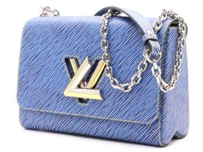 Louis Vuitton Borsa a tracolla e crossbody Denim Twist MM Silver Chain Blu - vista 2