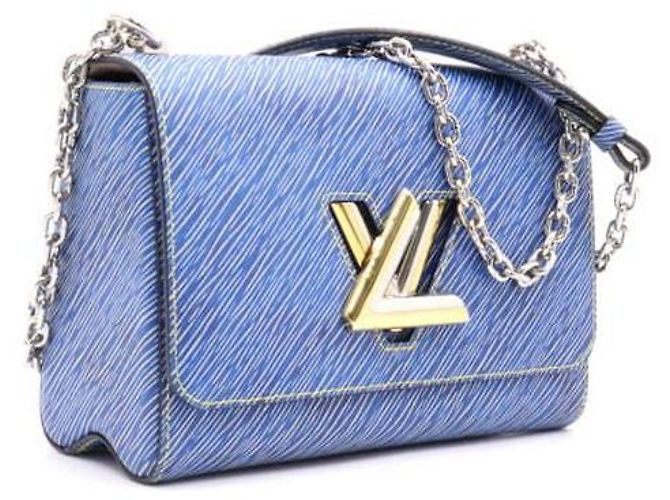 Louis Vuitton Borsa a tracolla e crossbody Denim Twist MM Silver Chain Blu - vista 3