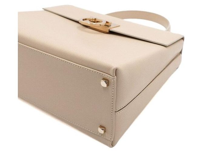 Salvatore Ferragamo Borsa Tote e Borsa a Tracolla Classic Kelly Beige con Logo Gancini Dorato Marrone - vista 9