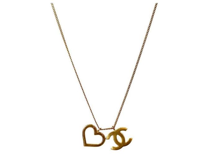 Chanel Collar Heart CC Gold - vista 2