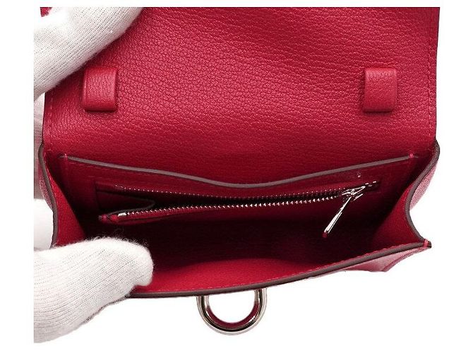 Hermès Carteira Pink Chaine dAncre em couro de cabra Chamkila com hardware Palladium Rosa - vista 6