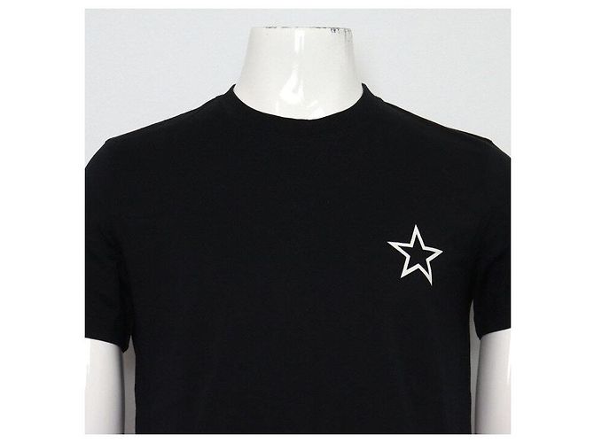 Givenchy Unisex Kurzarm T-Shirt aus schwarzer Baumwolle Star Point - Ansicht 2