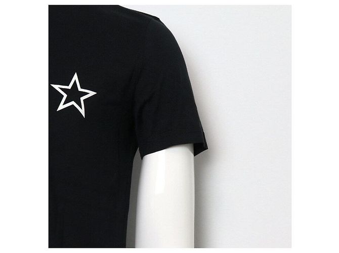 Givenchy Unisex Kurzarm T-Shirt aus schwarzer Baumwolle Star Point - Ansicht 3