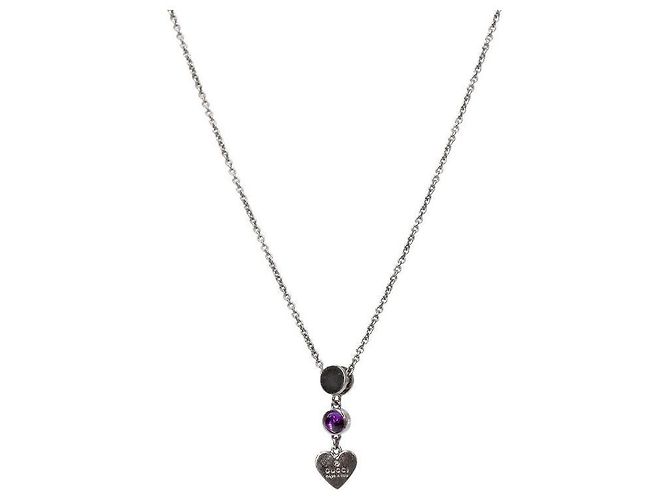 Gucci Collar de Corazón con Tachuelas Plateado - vista 2
