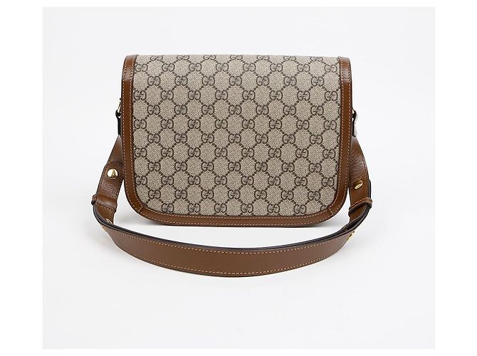 Horsebit 1955 Gucci Borsa a tracolla Small Horsebit GG Marrone - vista 4