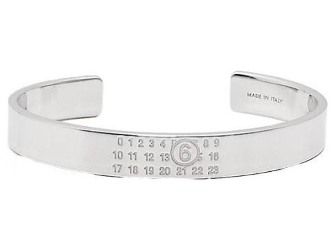 Maison Martin Margiela Bracciale Rigido con Numero Inciso Argento - vista 4