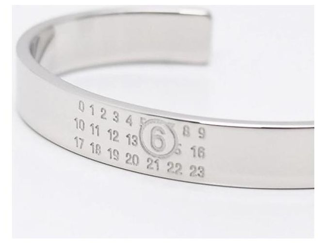 Maison Martin Margiela Bracciale Rigido con Numero Inciso Argento - vista 7
