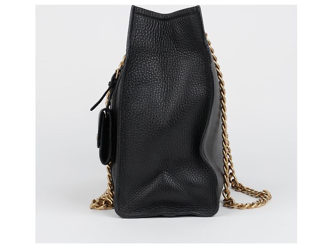 Prada Borsa a tracolla con catena in Vitello Daino Nero - vista 6