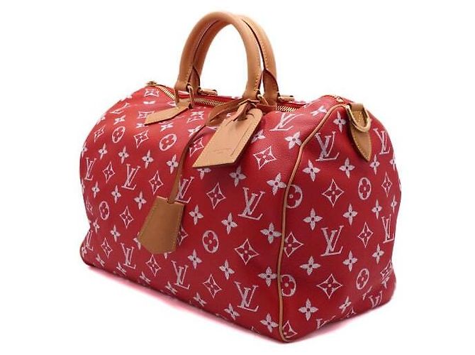 Louis Vuitton Borsa Speedy Monogram Bandouliere Tote Bag e Borsa a Tracolla in Special Red Rosso - vista 3