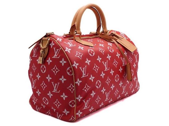 Louis Vuitton Borsa Speedy Monogram Bandouliere Tote Bag e Borsa a Tracolla in Special Red Rosso - vista 4