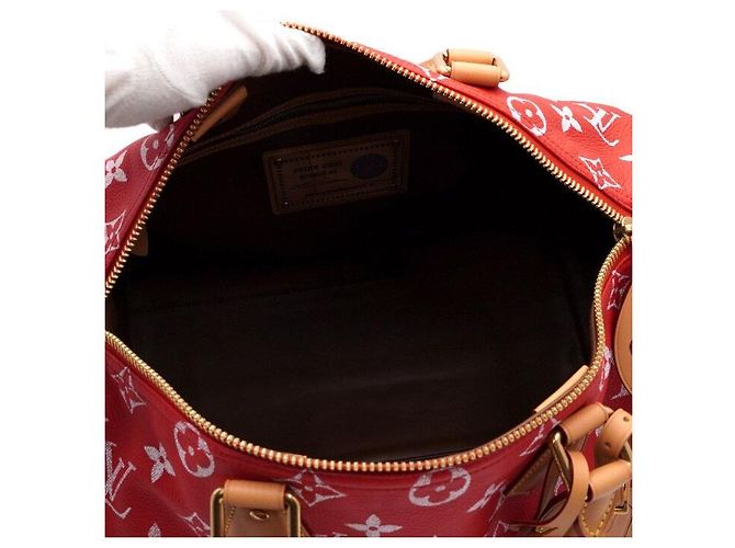 Louis Vuitton Borsa Speedy Monogram Bandouliere Tote Bag e Borsa a Tracolla in Special Red Rosso - vista 6