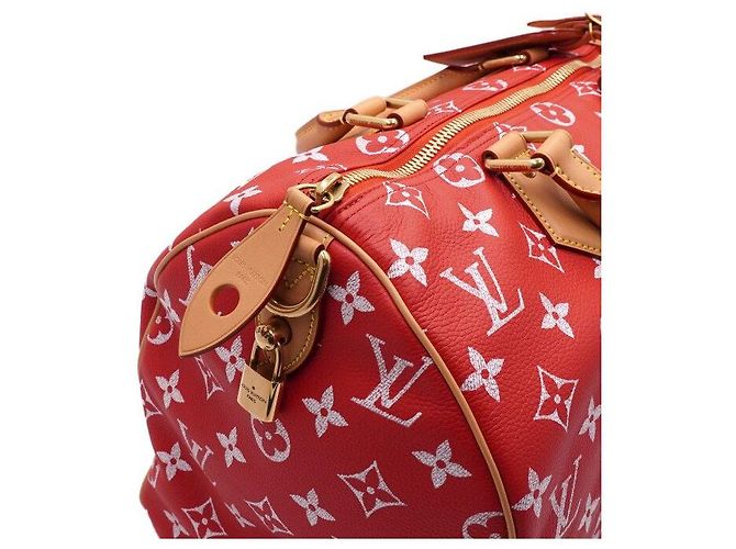 Louis Vuitton Borsa Speedy Monogram Bandouliere Tote Bag e Borsa a Tracolla in Special Red Rosso - vista 9