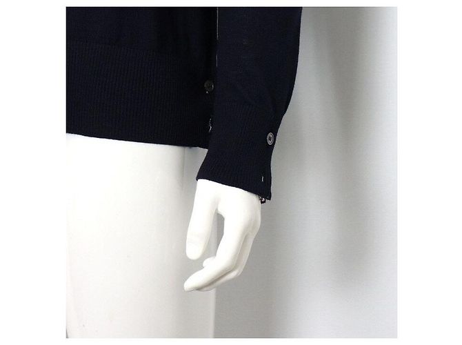 Thom Browne Jersey de punto de lana unisex cuello redondo diagonal Azul - vista 3