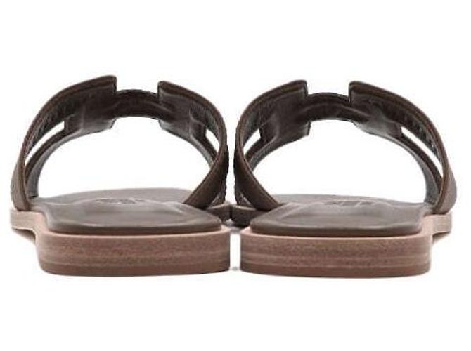 Hermès Sandali ciabatte ORAN da donna in Epsom Taupe Marrone - vista 5