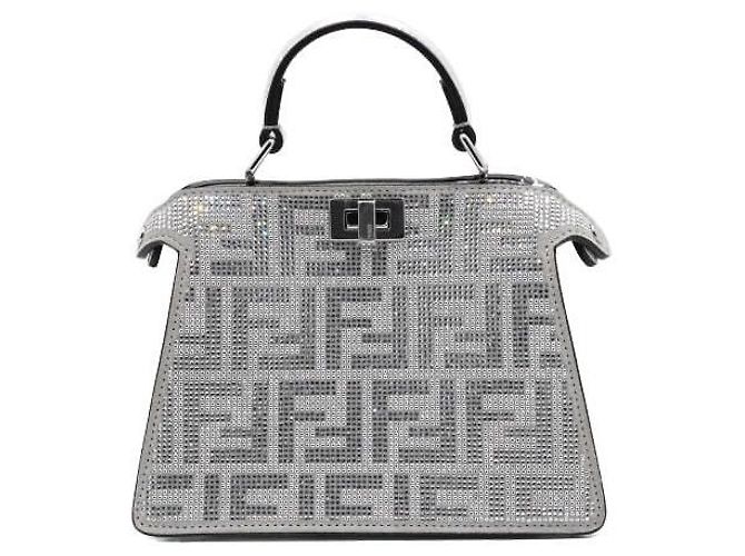 Fendi Bolso tote y bandolera Peekaboo See Small de cristal plateado Plata - vista 2