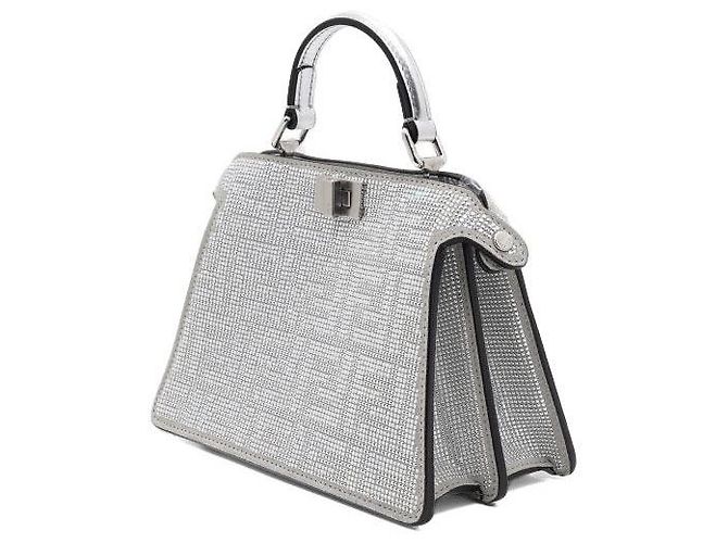 Fendi Bolso tote y bandolera Peekaboo See Small de cristal plateado Plata - vista 3