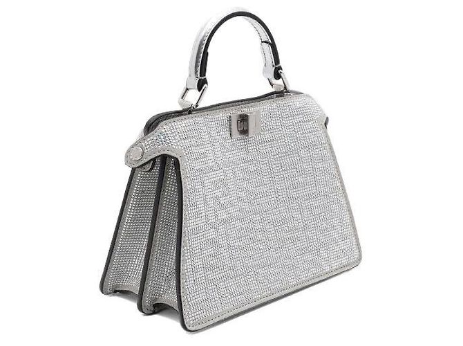 Fendi Bolso tote y bandolera Peekaboo See Small de cristal plateado Plata - vista 4