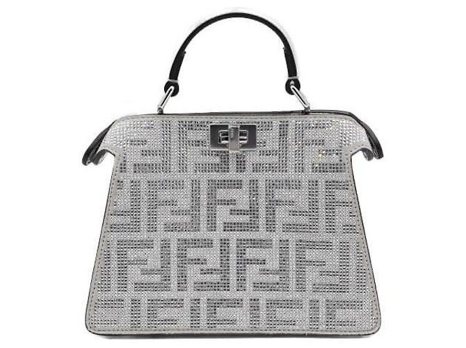 Fendi Bolso tote y bandolera Peekaboo See Small de cristal plateado Plata - vista 5