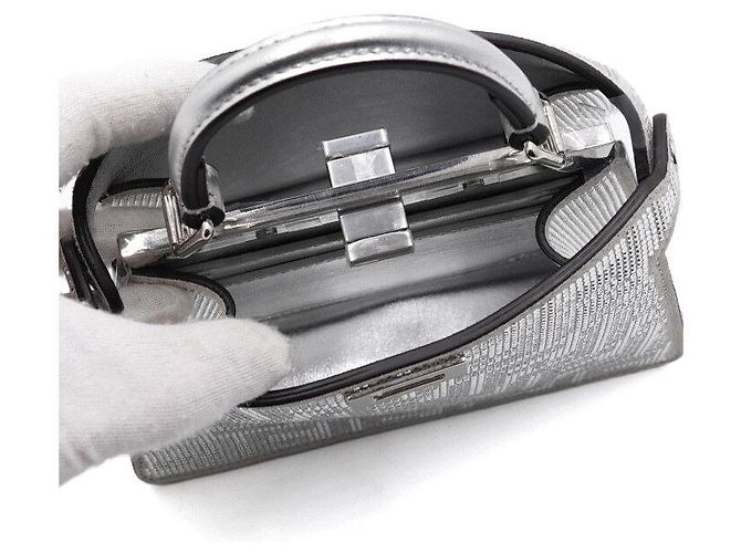 Fendi Bolso tote y bandolera Peekaboo See Small de cristal plateado Plata - vista 6
