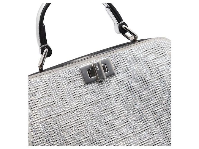 Fendi Bolso tote y bandolera Peekaboo See Small de cristal plateado Plata - vista 9