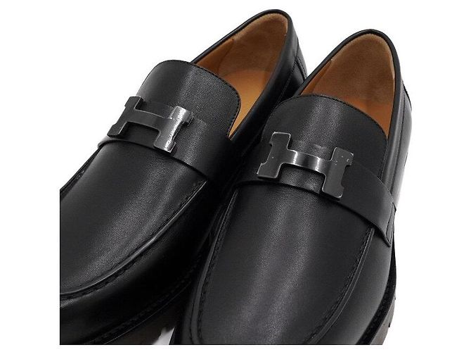 Hermès Mocassini in pelle GREGOIRE Noir Uomo Nero - vista 6